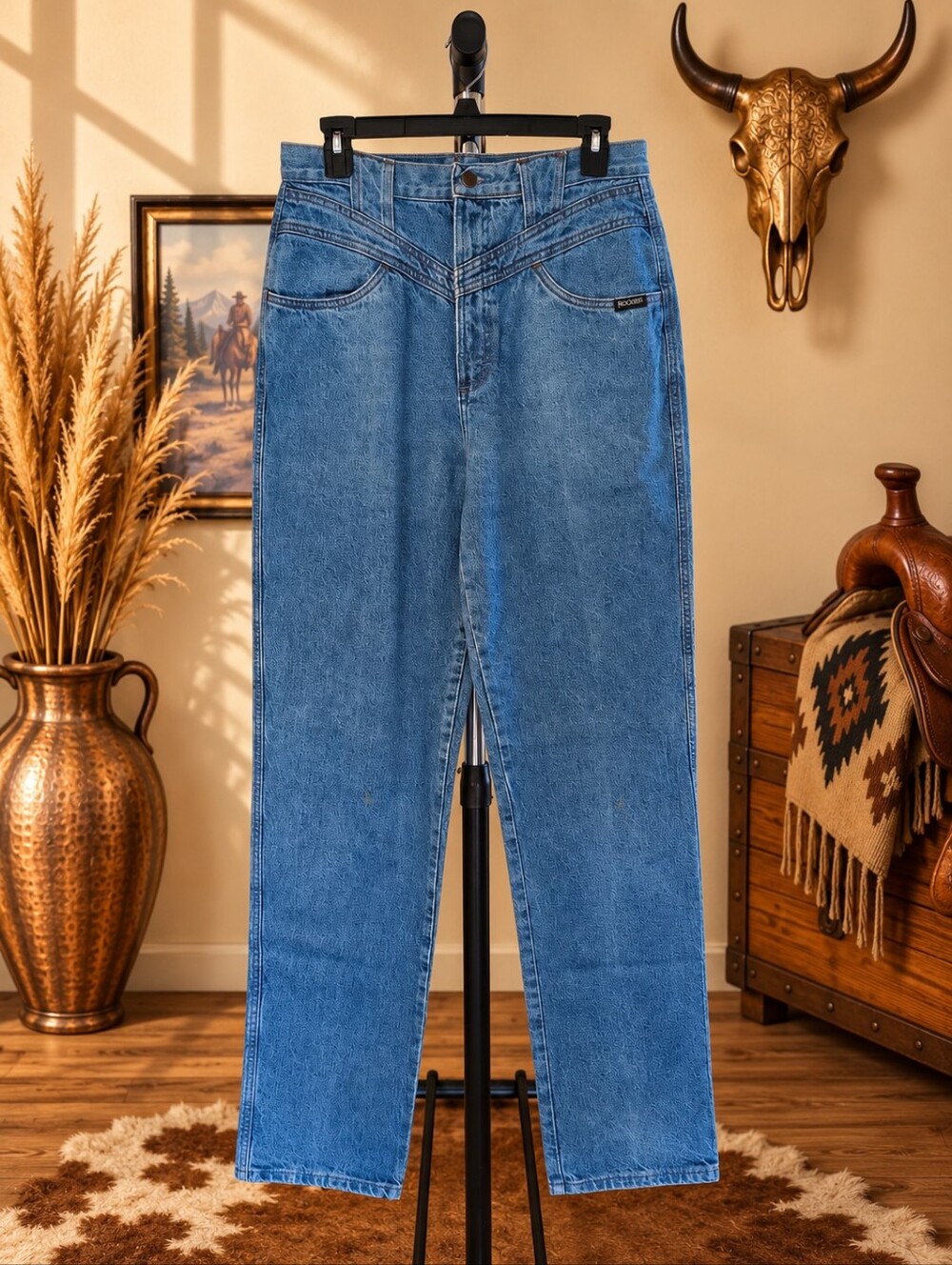 True Vintage Rocky Mountain Rockies Bareback Jeans, Light Wash, Like New 13/14